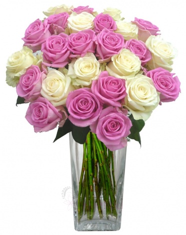 Bouquet of mixed pink and white roses - Mixed pink and white roses