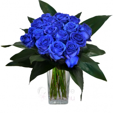 Bouquet of blue roses + greenery - Blue roses, greenery