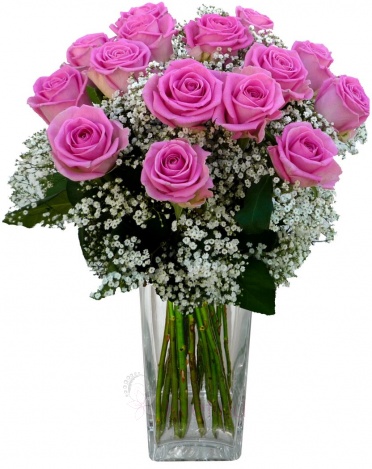 букет из розовых роз + гипсофилла - Pink roses, gypsophila