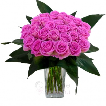 Bouquet of pink roses + greenery - Pink roses, greenery