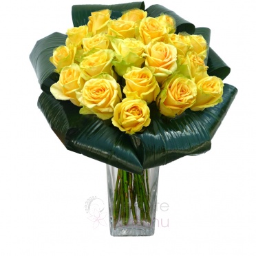 Bouquet of yellow roses + greenery - Yellow roses, greenery