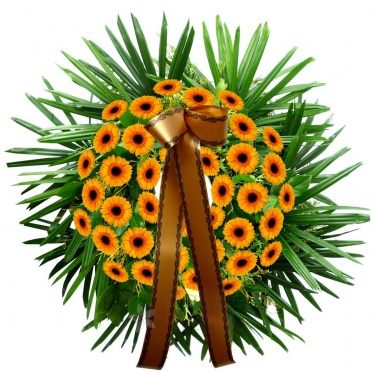 Funeral wreath - yellow gerberas - wreath yellow gerberas