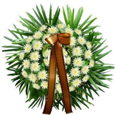 Funeral wreath - white chrysanthemum - white chrysanthemum