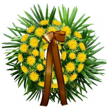 Funeral wreath - yellow chrysanthemum - yellow chrysanthemum