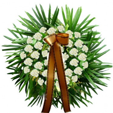 Funeral wreath - white chrysanthemum (round flowers) - white chrysanthemum (round flowers)