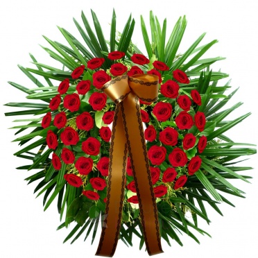 Funeral wreath - red roses - red roses