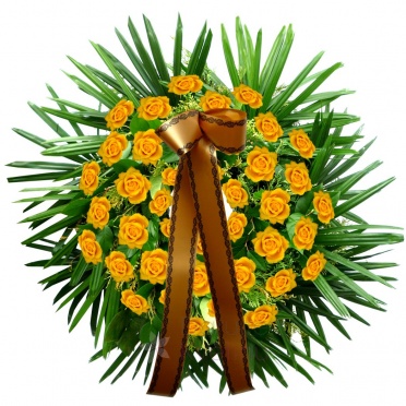 Funeral wreath - yellow roses - yellow roses