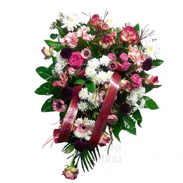 Funeral arrangement - red lilies