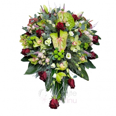 Funeral arrangement - red gerberas